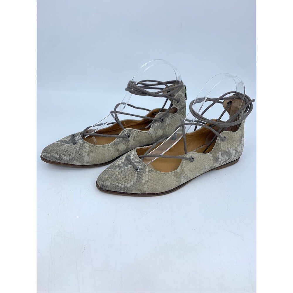 Lucky Brand 6 Gladiator Flats Pointed Toe Animal Print Leather Boho Festival